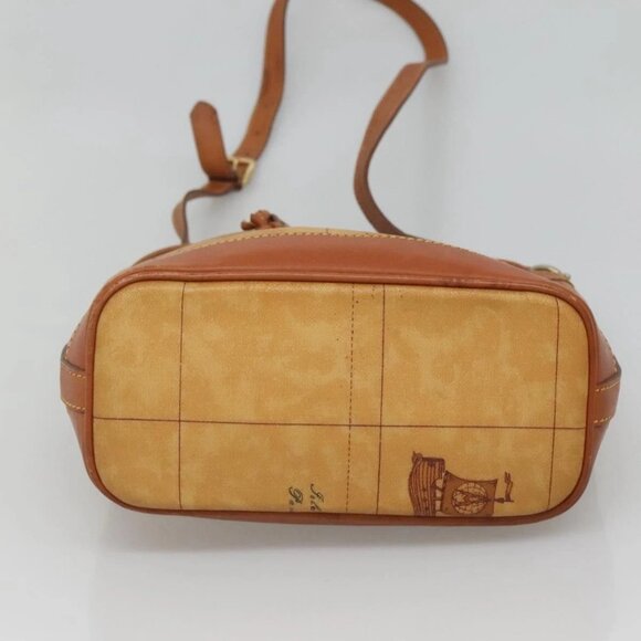 PRIMA CLASSE Shoulder Bag Leather PVC Beige Gold Auth am8596 - Picture 7 of 16